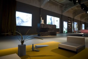 Prada's catwalk was set up to resemble “the perfect house.”
