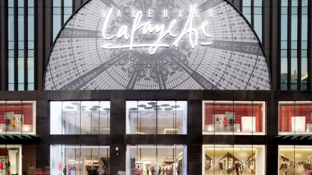 The entrance of the Galeries Lafayette store in Beijing.