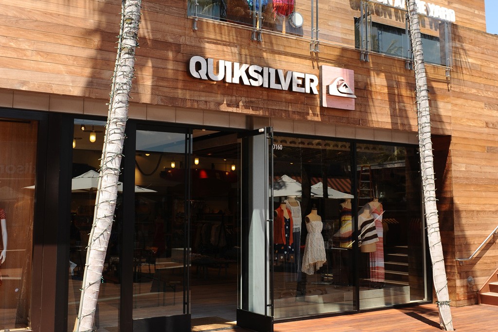 Ouside a Quiksilver women's store.
