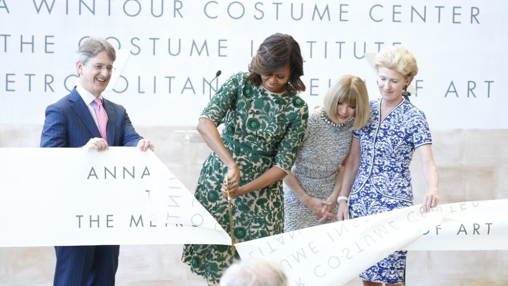 Michelle Obama Cuts the Ribbon Anna Wintour Costume Center