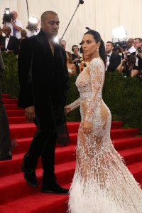 Kanye West with Kim Kardashian both in Roberto Cavalli by Peter Dundas