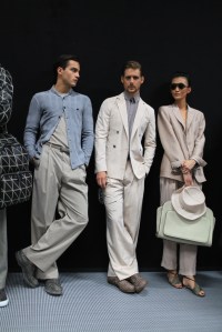 Backstage at Giorgio Armani Men's Spring 2016