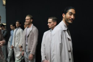 Backstage at Giorgio Armani Men's Spring 2016