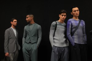 Backstage at Giorgio Armani Men's Spring 2016