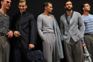 Backstage at Giorgio Armani Men's Spring 2016