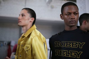 Backstage at Bobby Abley Men's Spring 2016