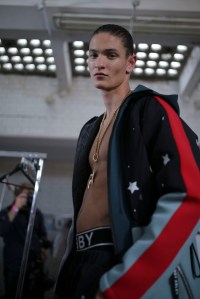 Backstage at Bobby Abley Men's Spring 2016