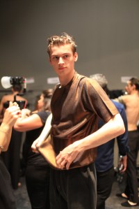 Model Backstage at Fendi Men's RTW Spring 2016