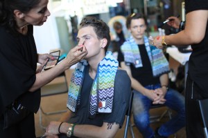 Backstage at Missoni Men's Spring 2016