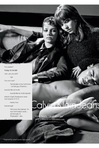 A visual from the Calvin Klein Jeans campaign for fall '15.