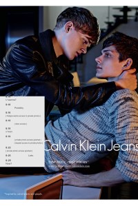 A visual from the Calvin Klein Jeans campaign for fall '15.