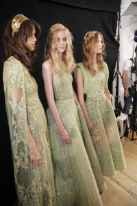 Model backstage at Elie Saab Couture Fall 2015