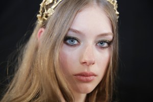 Model backstage at Elie Saab Couture Fall 2015