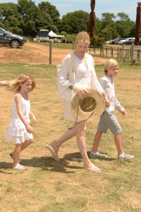 Kelly Rutherford and children Helena and Hermes.