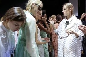 Backstage at Rochas Spring 2016