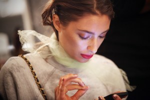 Backstage at Badgley Mischka RTW Spring 2016