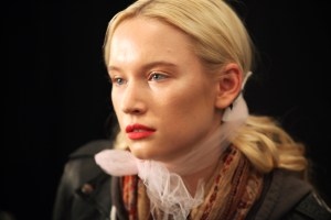 Backstage at Badgley Mischka RTW Spring 2016