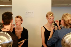 Backstage at Boss RTW Spring 2016