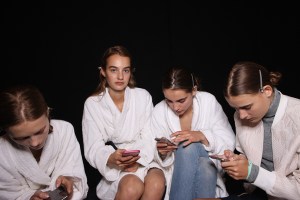 Backstage at Burberry Prorsum Spring 2016