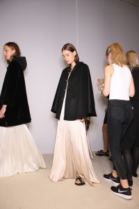 Backstage at Burberry Prorsum Spring 2016