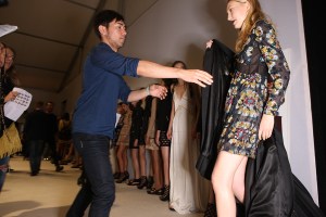 Backstage at Burberry Prorsum Spring 2016