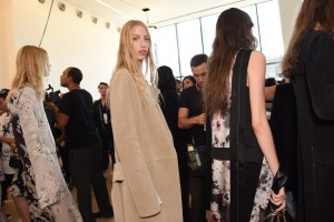 Backstage at Calvin Klein Collection RTW Spring 2016