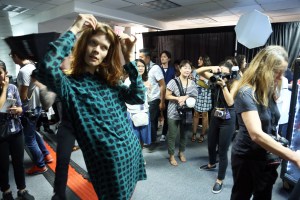 Backstage at Derek Lam RTW Spring 2016.