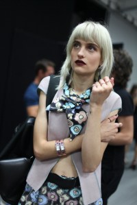 Backstage at Emporio Armani Sring 2016