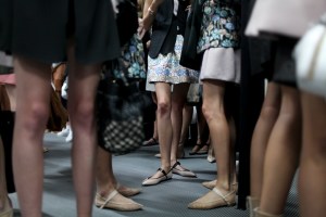 Backstage at Emporio Armani Sring 2016