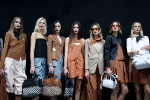 Backstage at Emporio Armani Sring 2016