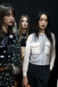 Backstage at Emporio Armani Sring 2016