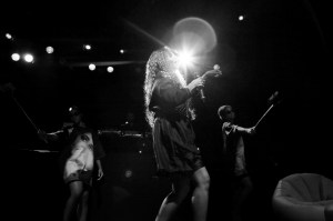 Santigold performing.
