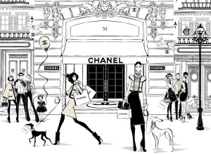 A visual from inside “Coco Chanel: The Illustrated World of a Fashion Icon.”