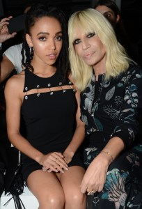 Donatella Versace FKA Twigs Versus Versace Spring 2016 Front Row