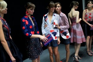 Backstage at Giorgio Armani Spring 2016