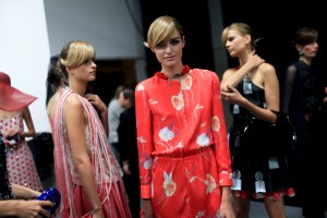 Backstage at Giorgio Armani Spring 2016