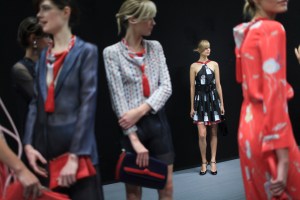 Backstage at Giorgio Armani Spring 2016