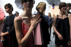 Backstage at Giorgio Armani Spring 2016