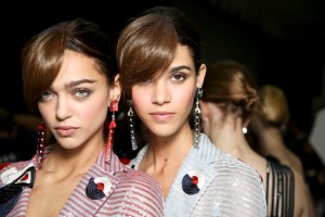 Backstage at Giorgio Armani Spring 2016
