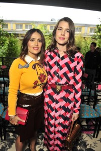 Salma Hayek and Charlotte Casiraghi Spring 2016 Front Row