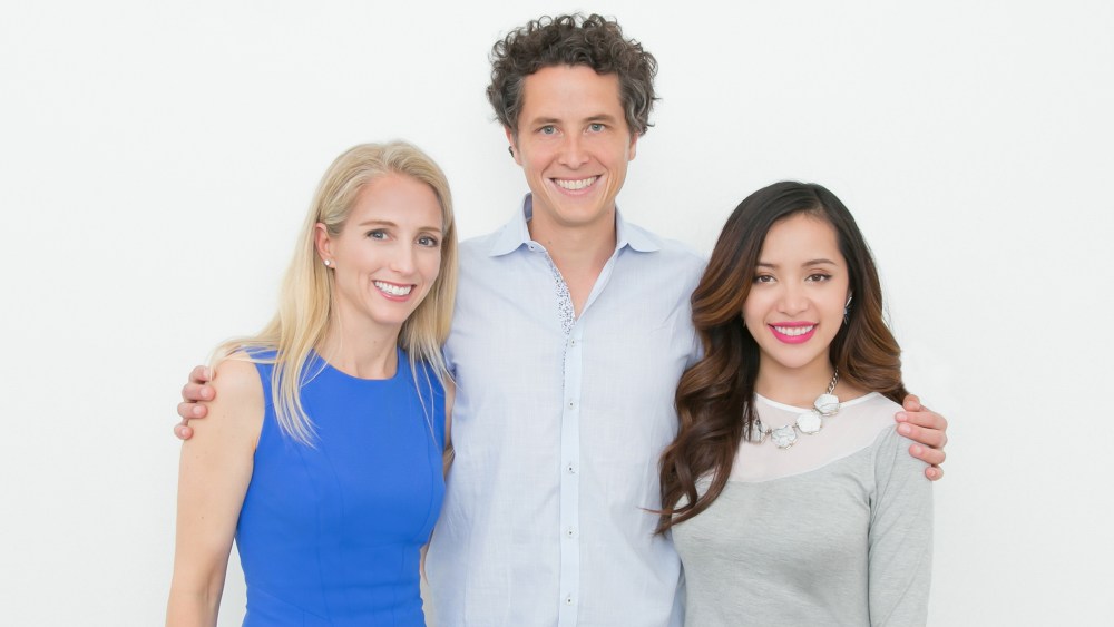 Ipsy founders president Jennifer Goldfarb, chief executive officer Marcelo Camberos and beauty vlogger Michelle Phan
