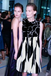 Backstage at J. Mendel RTW Spring 2016