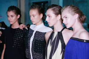 Backstage at J. Mendel RTW Spring 2016