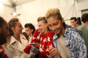 Backstage at Max Mara Spring 2016