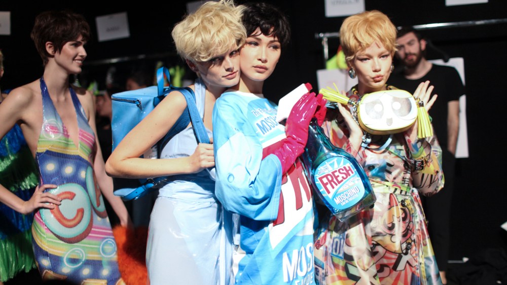 Backstage at Moschino Spring 2016