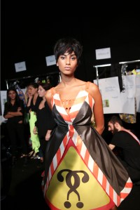 Backstage at Moschino Spring 2016
