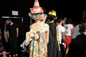 Backstage at Moschino Spring 2016