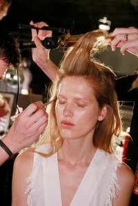 Backstage at Opening Ceremony RTW Spring 2016.
