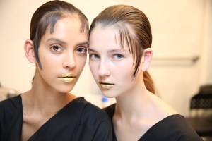 Backstage at Prada RTW Spring 2016