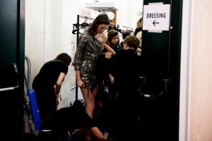 Backstage at Roberto Cavalli Spring 2016